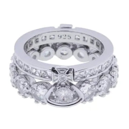 Moon Stars Display Gem Studded Orb Design Ring (3 colors)