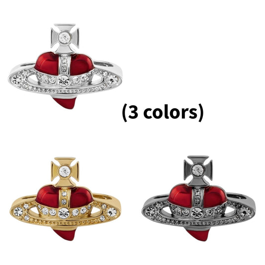 Mini Heart Orb Design Pendant Ring (3 colors)