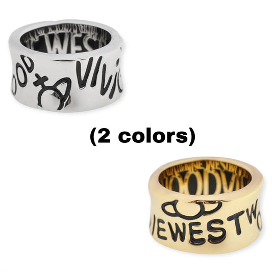 Graffiti Engraved Design Gold & Silver Ring (2 Colors)