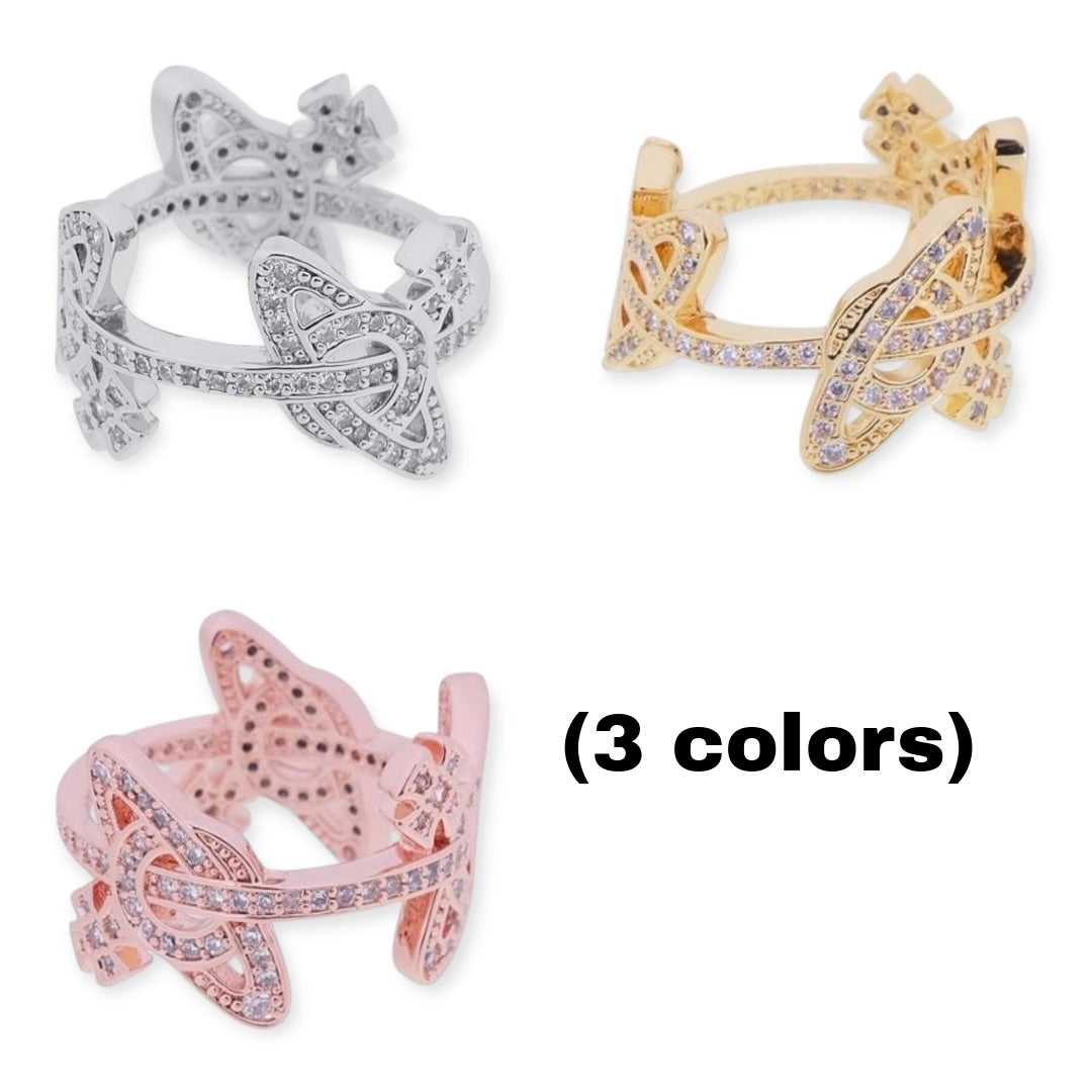 Multi Orb Gem Studded Orbit Design Ring (4 Colors)