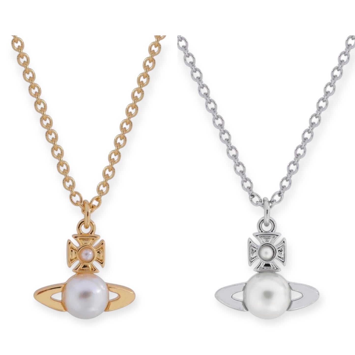 Mini Pearl Orb Pendant Necklace Gold & Silver (2 Colors)