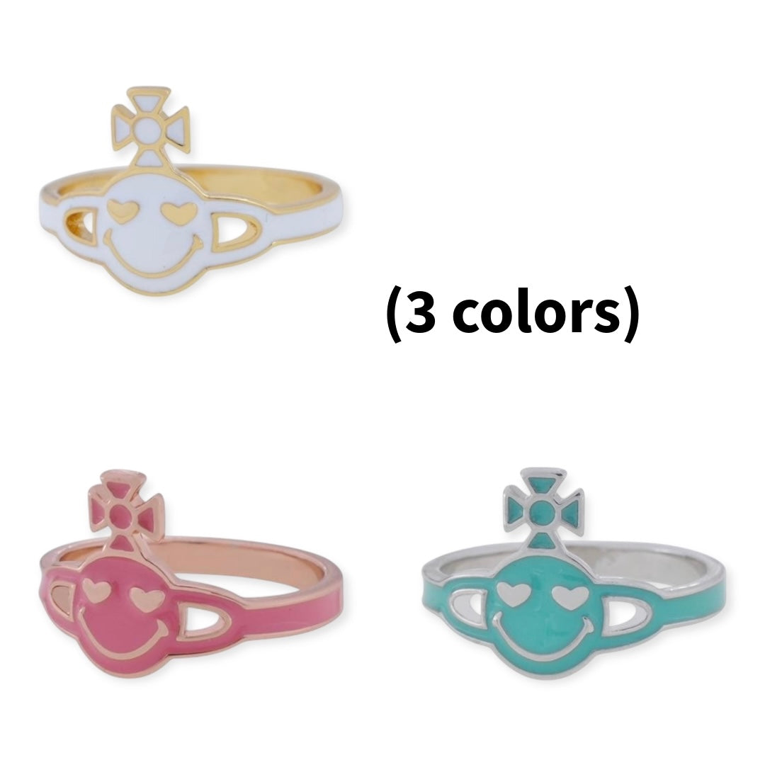 Smiley Face Heart Eyes Ring (3 colors)