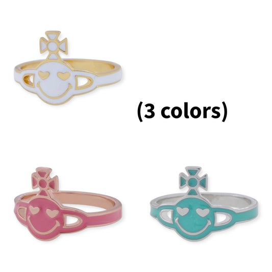 Smiley Face Heart Eyes Ring (3 colors)