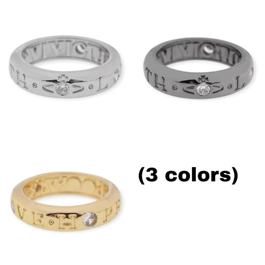 Staple Engraved Orb Gem Ring (3 Colors)