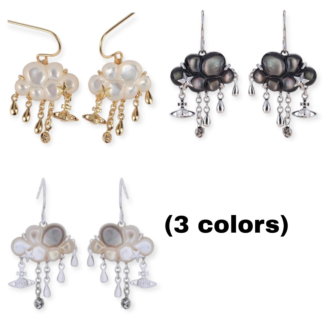 Rain Cloud Charm Pendant Earrings (3 Colors)