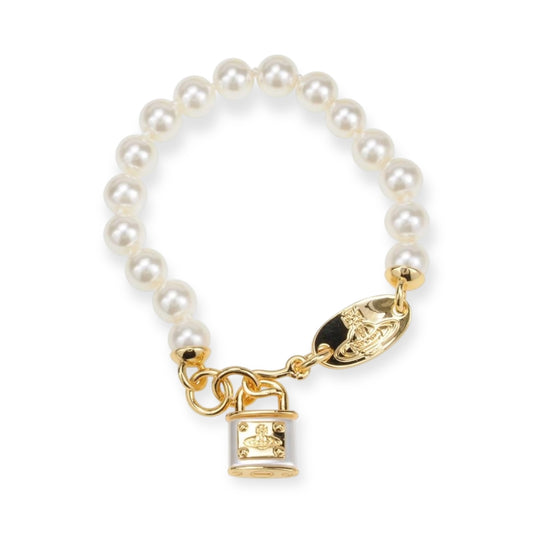 Rens Lock Locket Padlock Pendant Gold & Silver Bracelet (2 Colors)