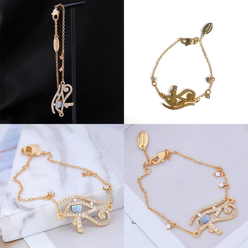 Eye of Horus Design Mini Orb Gold & Silver Bracelet (2 Colors)