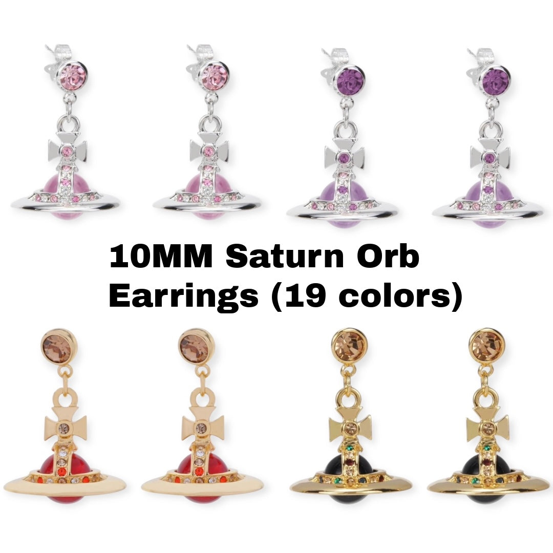 10MM Small Saturn Orb Earrings (19 Colors)