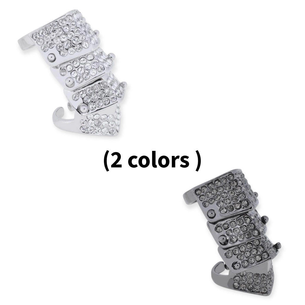 Gem Studded Diamond Encrusted Armour Armor Ring (2 colors)