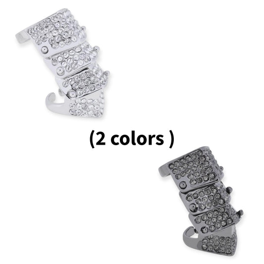 Gem Studded Diamond Encrusted Armour Armor Ring (2 colors)