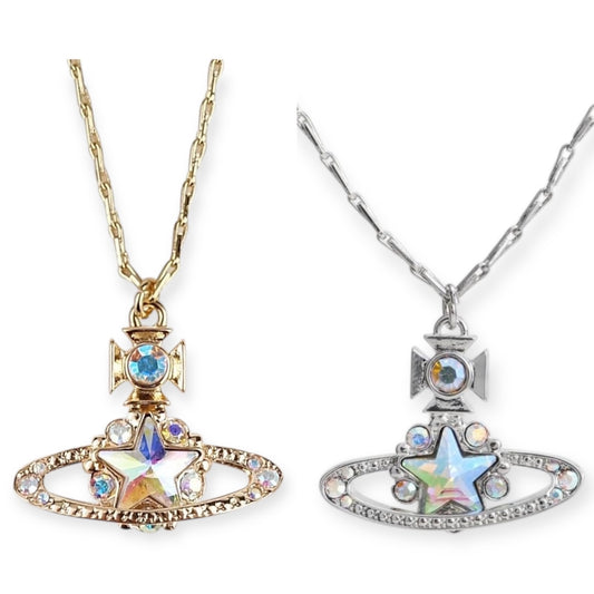 Star Pendant Orb Necklace Gold & Silver (2 colors)