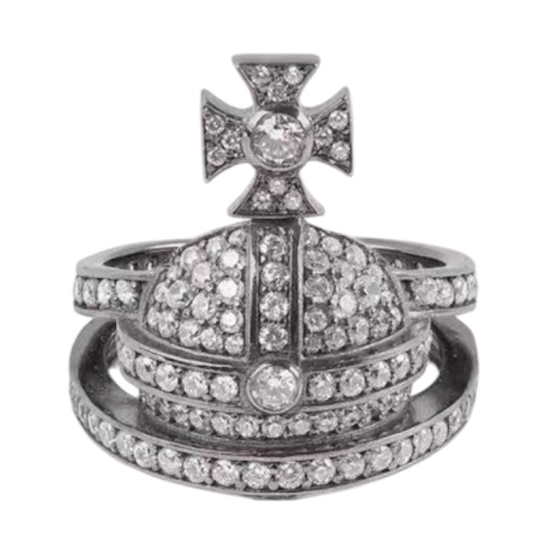 Gem Studded Encrusted Orb Design Cluster Ring (3 Colors)