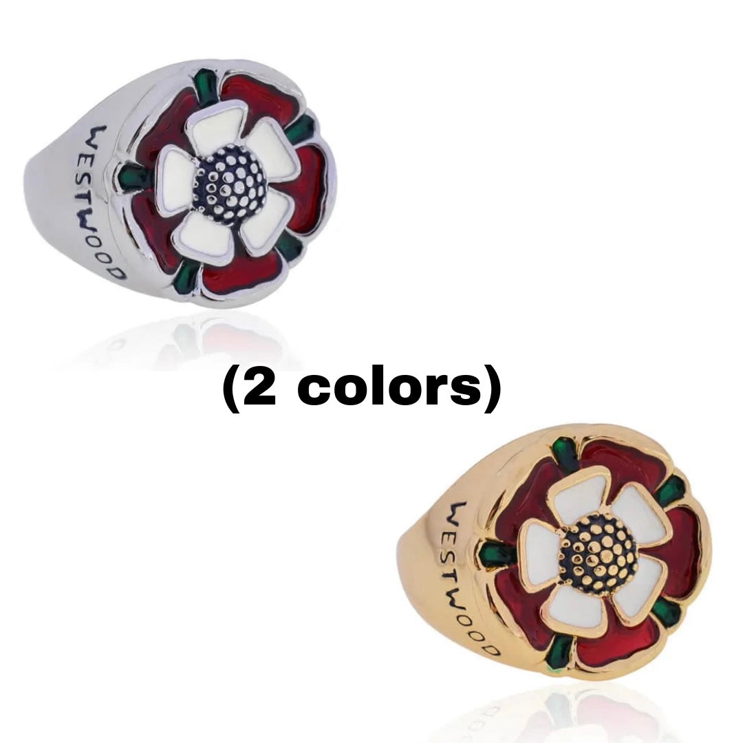 Tudor Rose Floral Flower Design Ring (2 Colors)