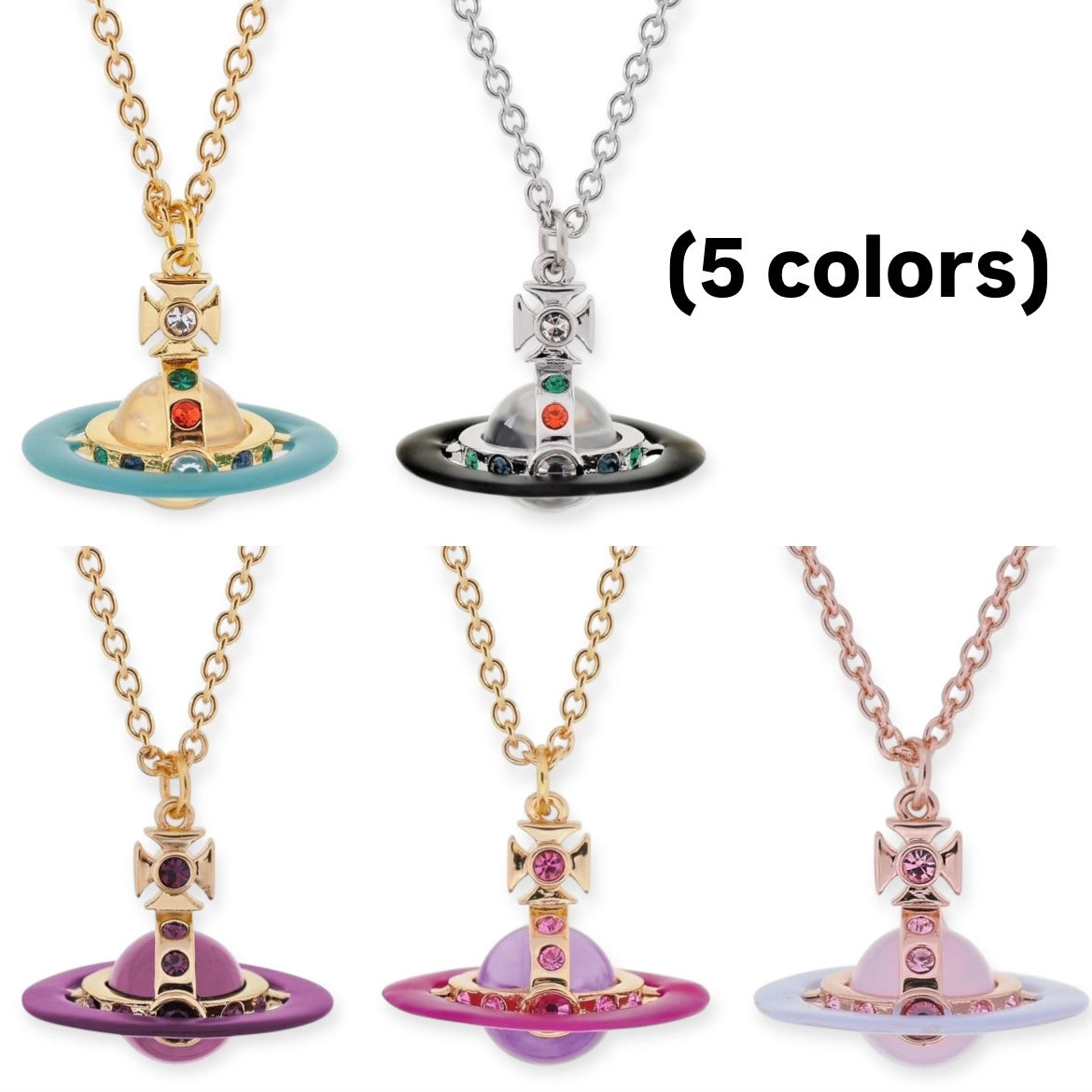 Colorful Gem 10MM 3D Abstract Orb Pendant Necklace (5 Colors)