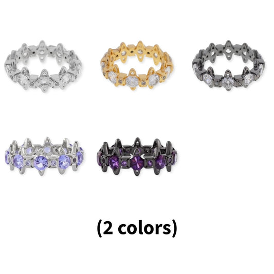 Multi Repeated Gem Orb Design Ring (5 colors)