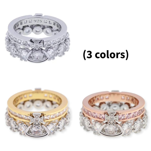 Double Layer Detachable Gem Orb Ring (3 colors)