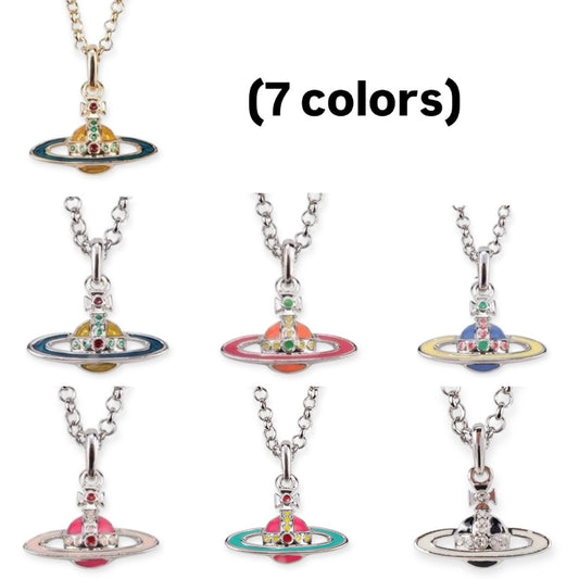 Mini Colorful Abstract 10MM Orb Pendant Necklace (7 Colors)