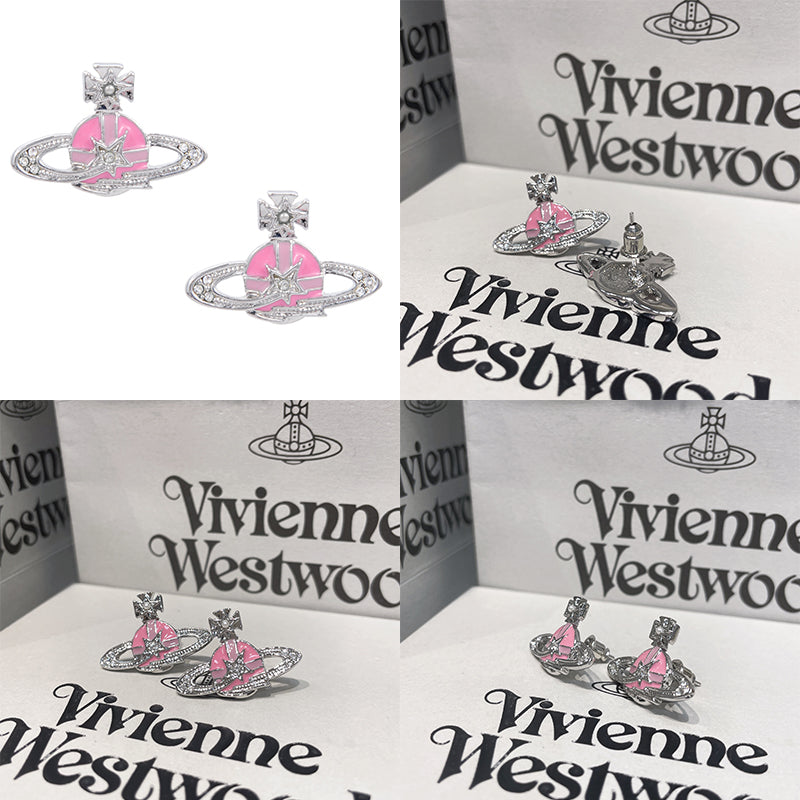 Multicolor Mini Orb Shooting Star Saturn Earrings (3 Colors)