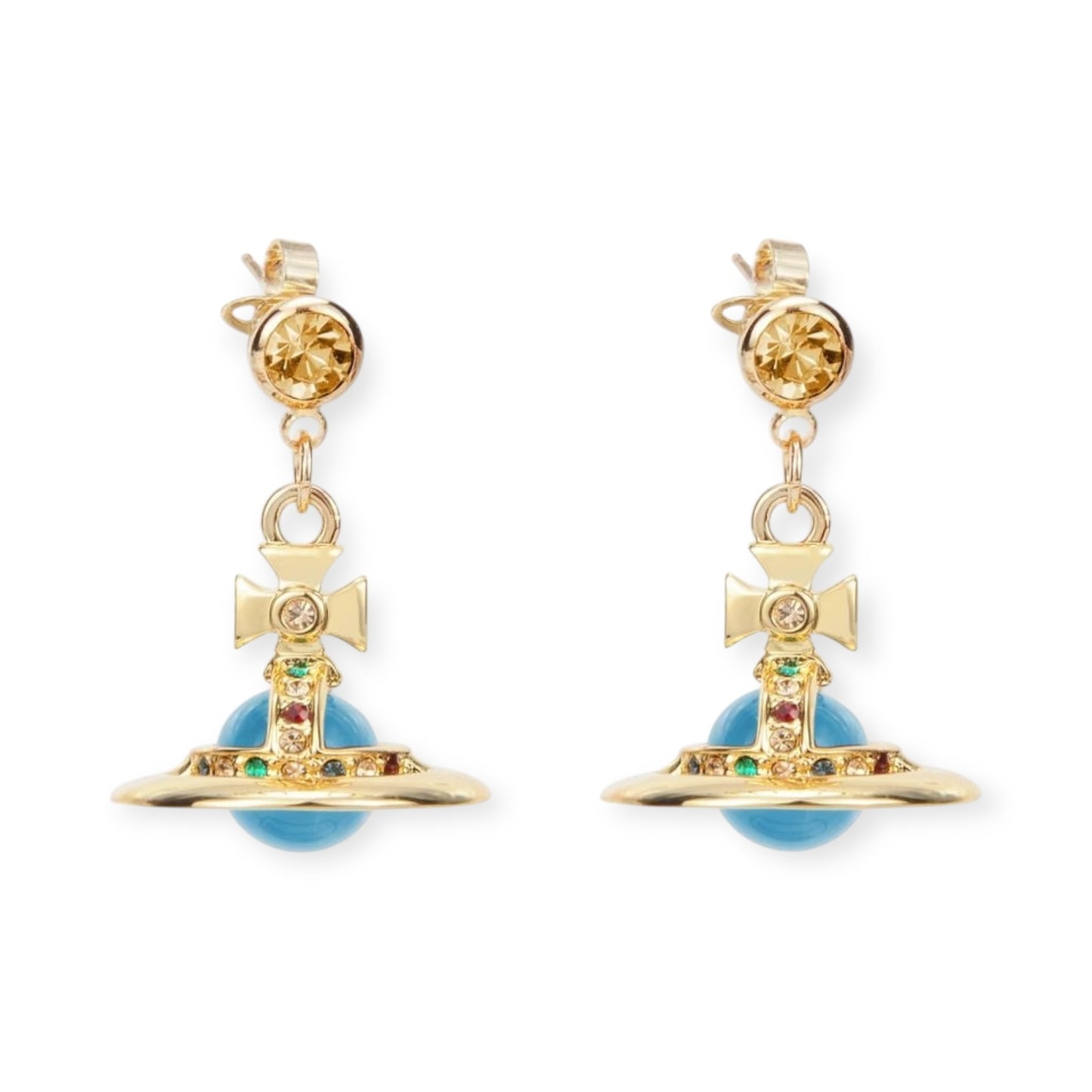 10MM Small Saturn Orb Earrings (19 Colors)