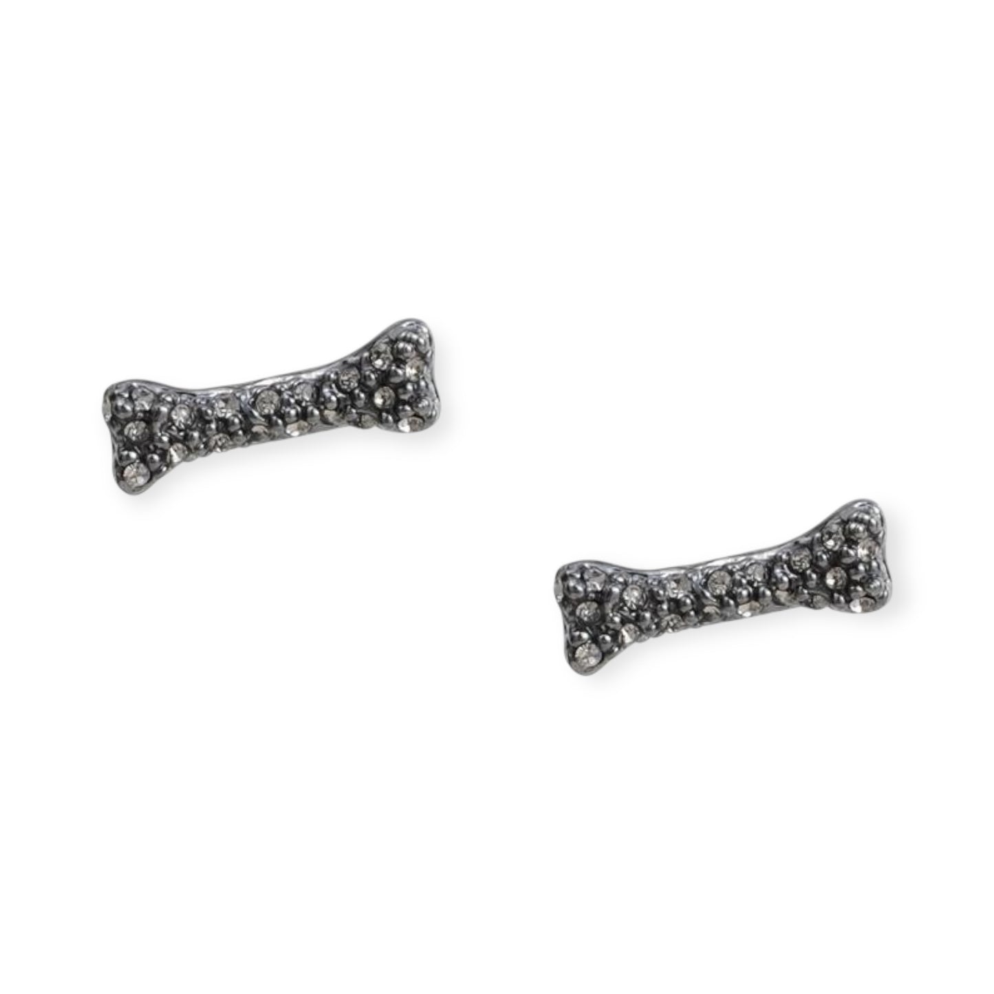 Silver Bones Gem Studded Earrings (2 Colors)