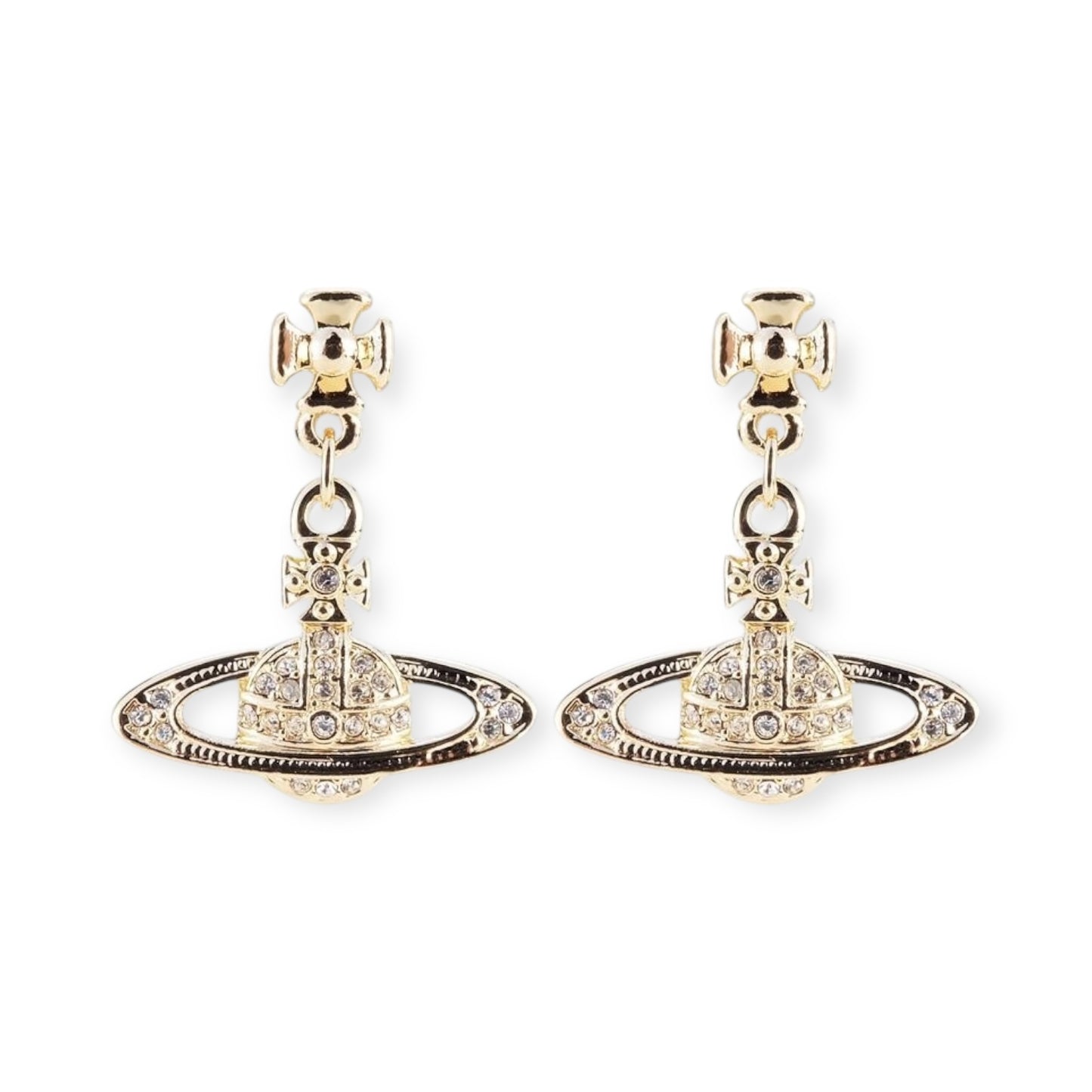 Mini Hanging Gem Studded Orb Pendant Earrings (5 Colors)