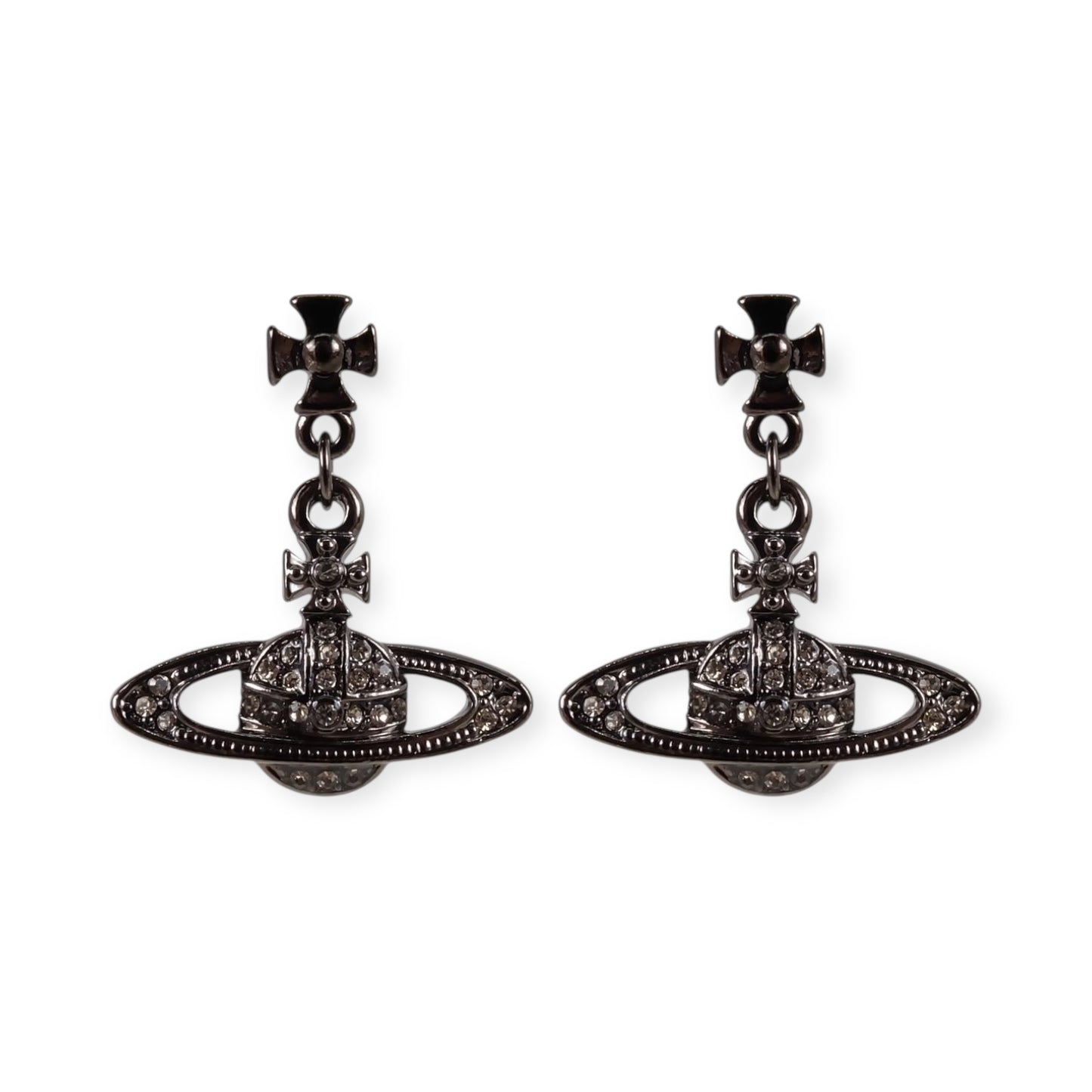 Mini Hanging Gem Studded Orb Pendant Earrings (5 Colors)