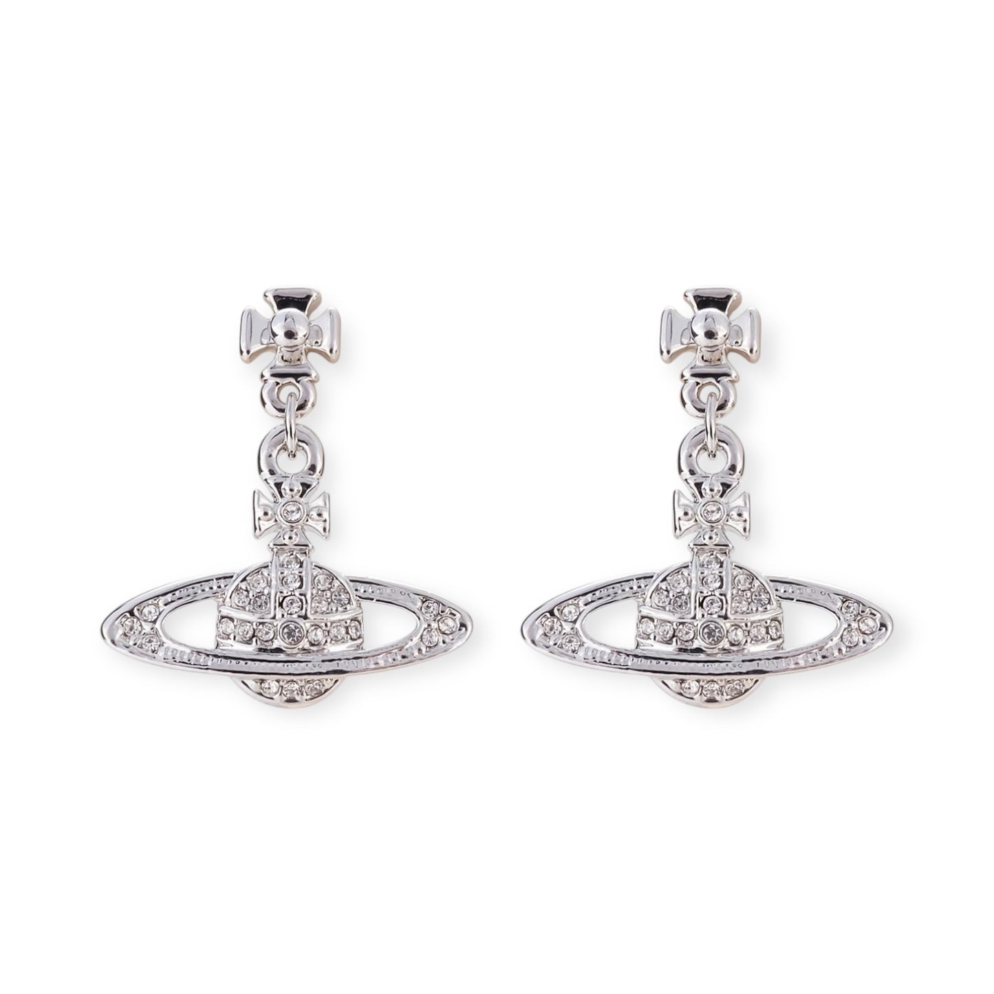 Mini Hanging Gem Studded Orb Pendant Earrings (5 Colors)