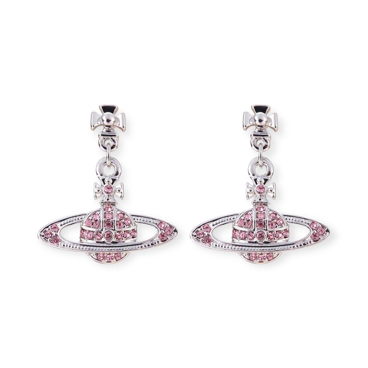 Mini Hanging Gem Studded Orb Pendant Earrings (5 Colors)