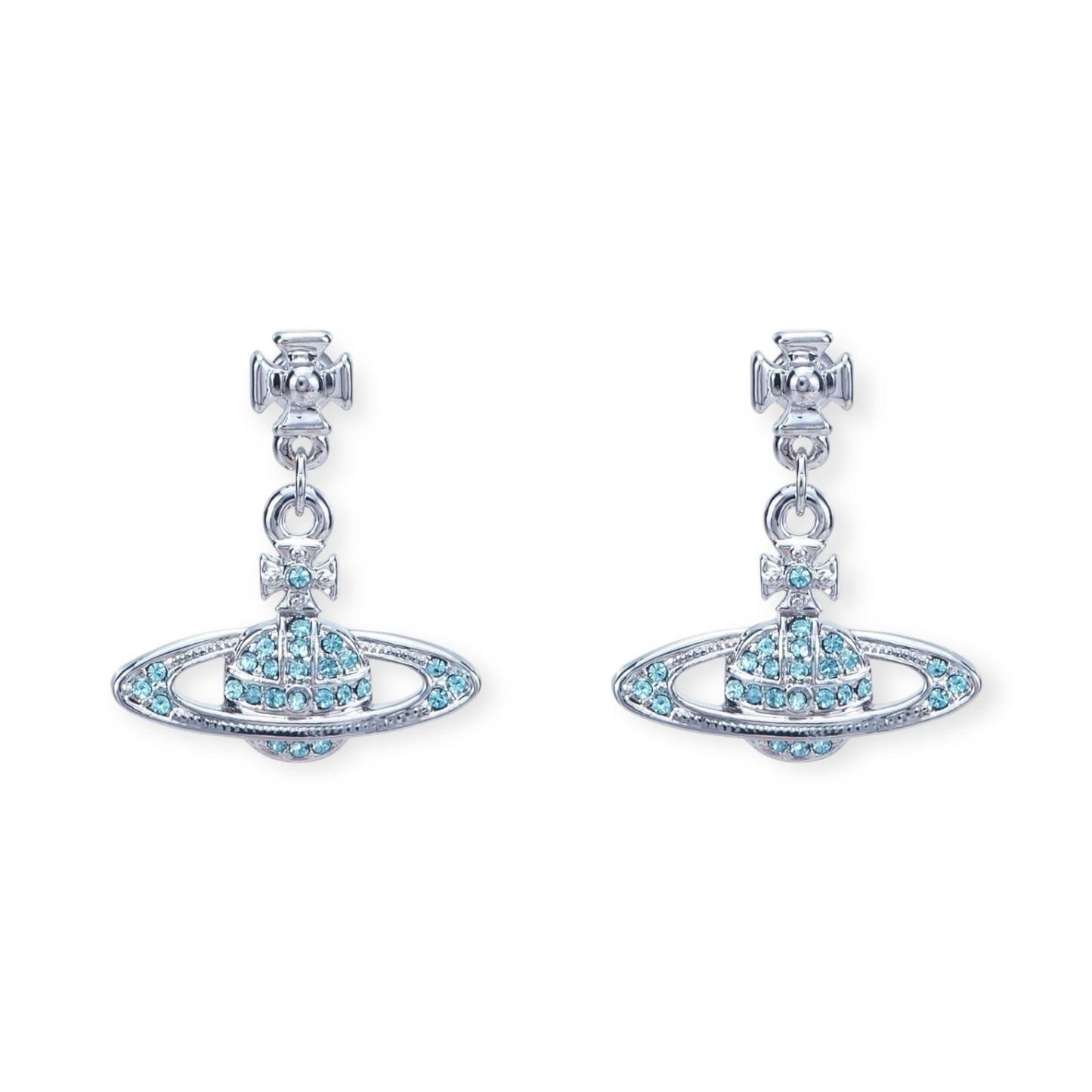 Mini Hanging Gem Studded Orb Pendant Earrings (5 Colors)