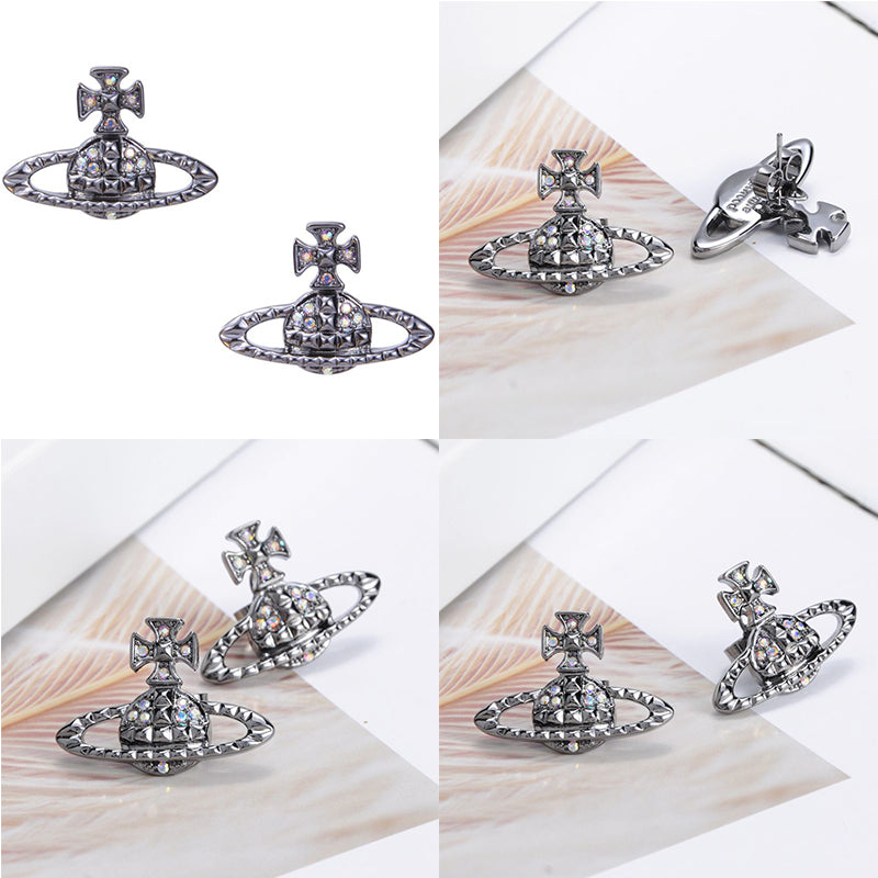 Abstract Shape Multigem 2D Orb Earrings (4 Colors)