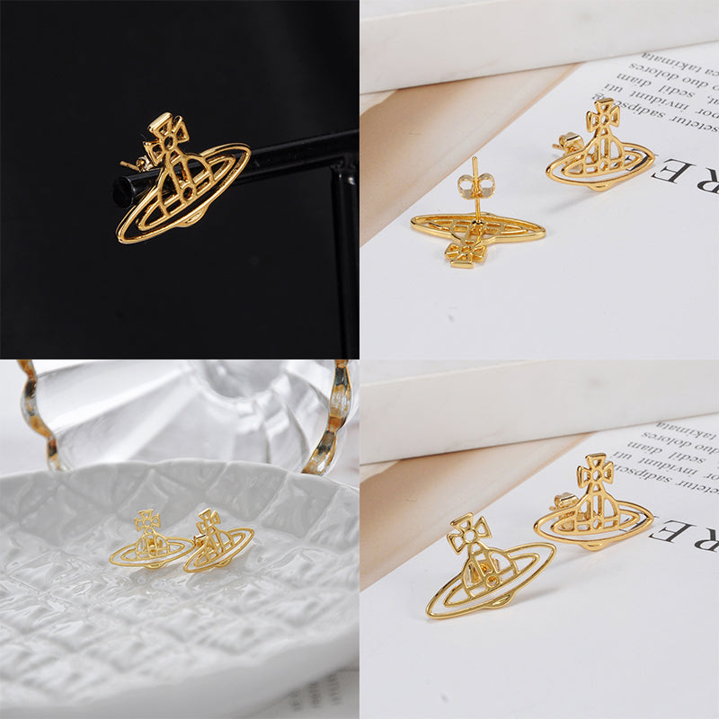 Outline Orb 2D Pendant Staple Colors Earrings (3 Colors)