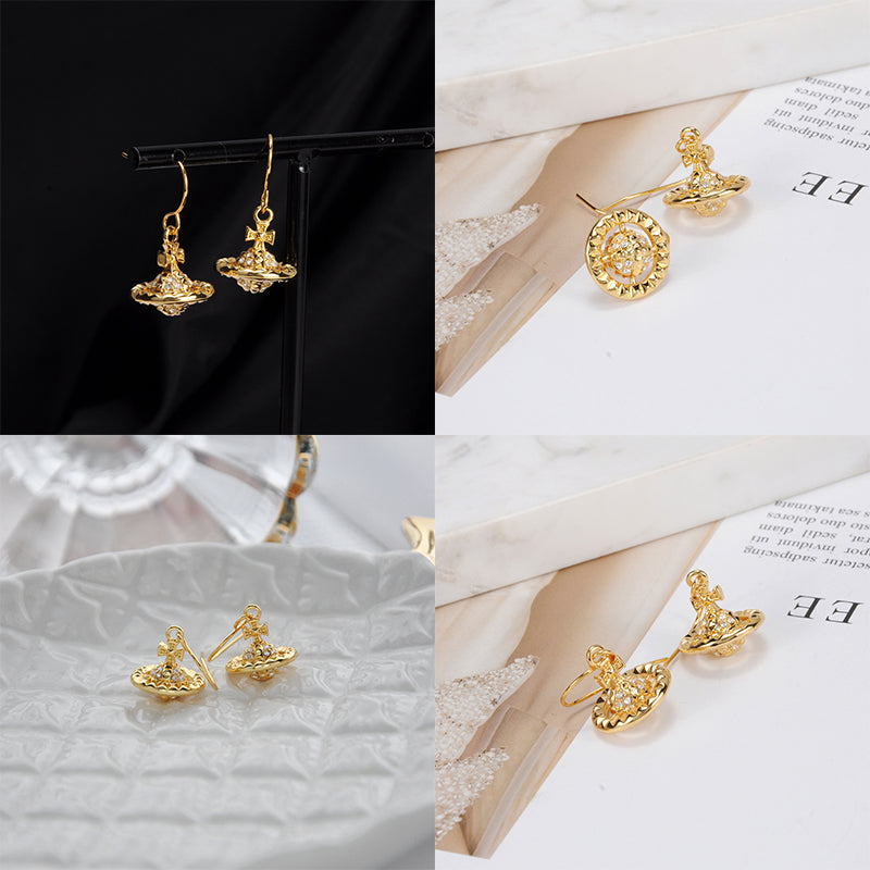 Abstract Shape Multigem 3D Orb Earrings (5 Colors)