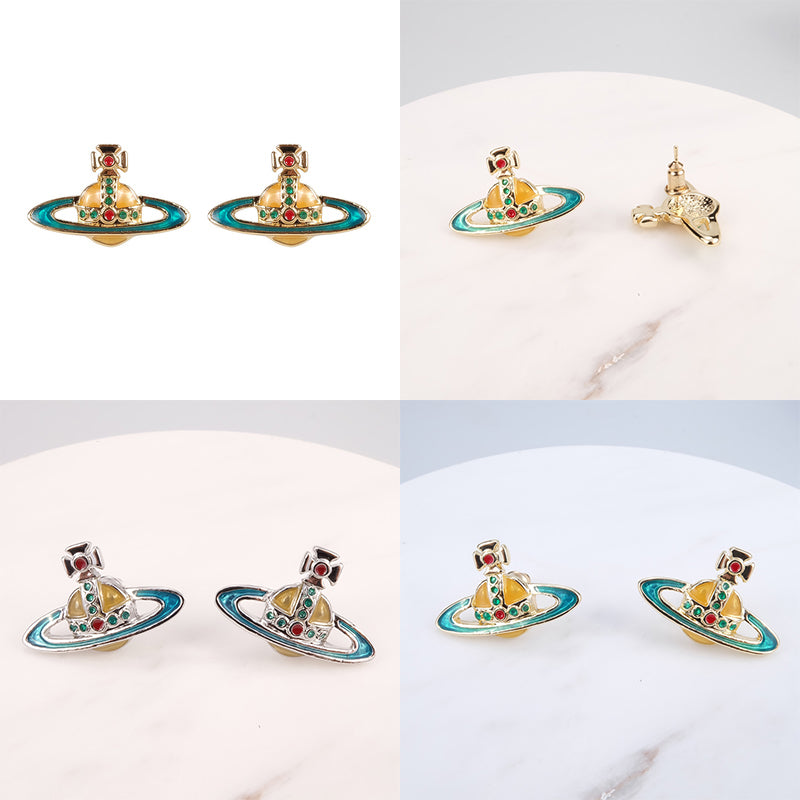 Mini Colorful Abstract Orb Pendant Earrings (8 Colors)