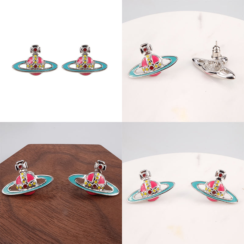 Mini Colorful Abstract Orb Pendant Earrings (8 Colors)