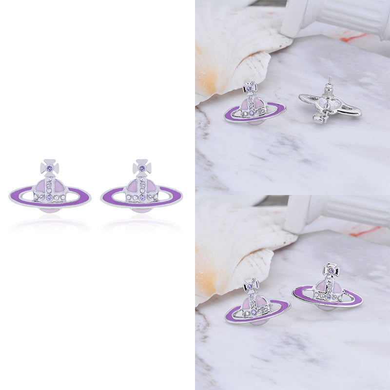 Mini Colorful Abstract Orb Pendant Earrings (8 Colors)