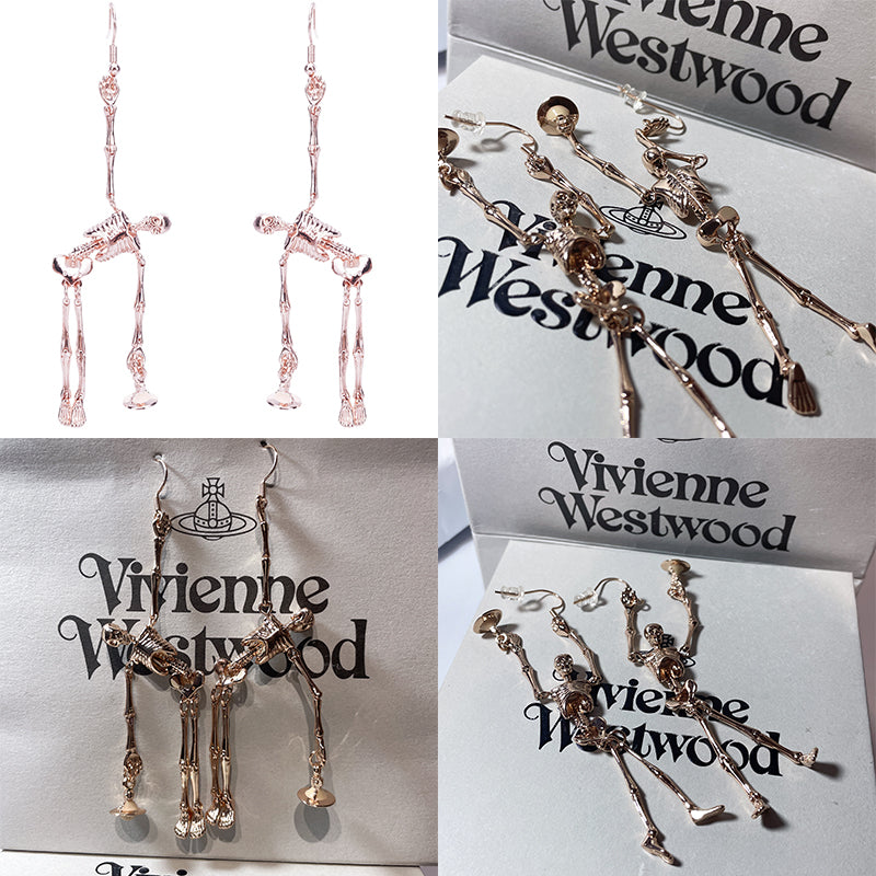 Skeleton Body Holding Orb Pendant Earrings (3 Colors)