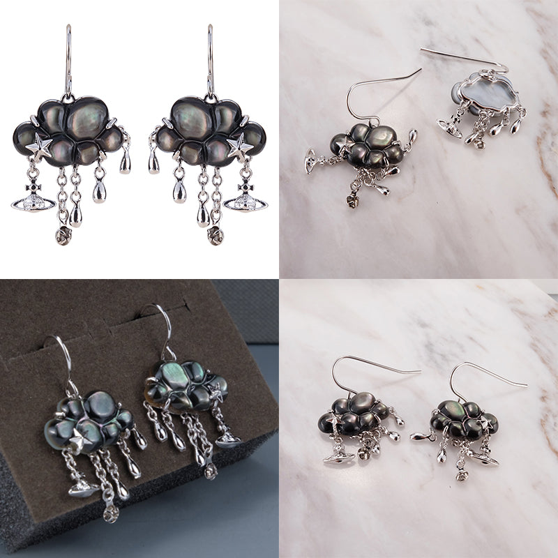 Rain Cloud Charm Pendant Earrings (3 Colors)