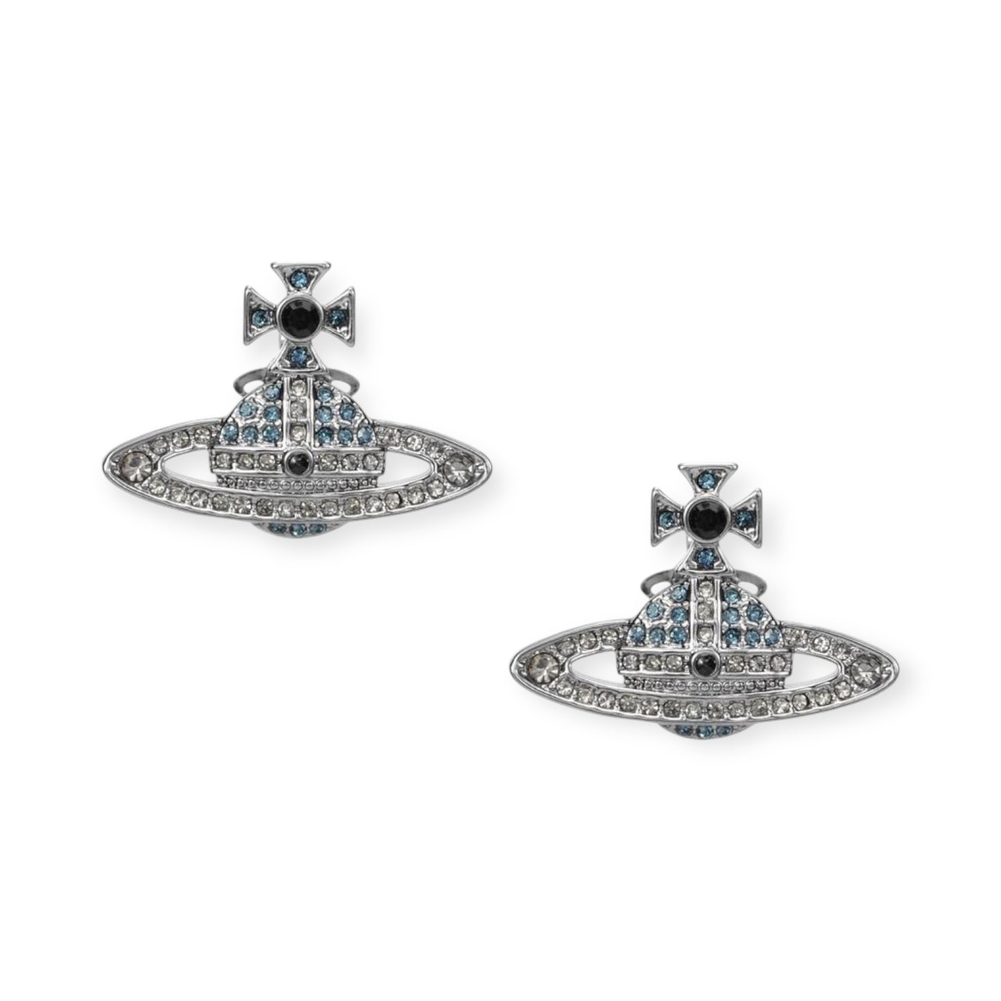 Gem Studded 2D Orb Pendant Earrings (5 Colors)