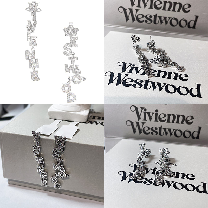 Multi Gem Dangling Spellout Text Orb Earrings (5 Colors)