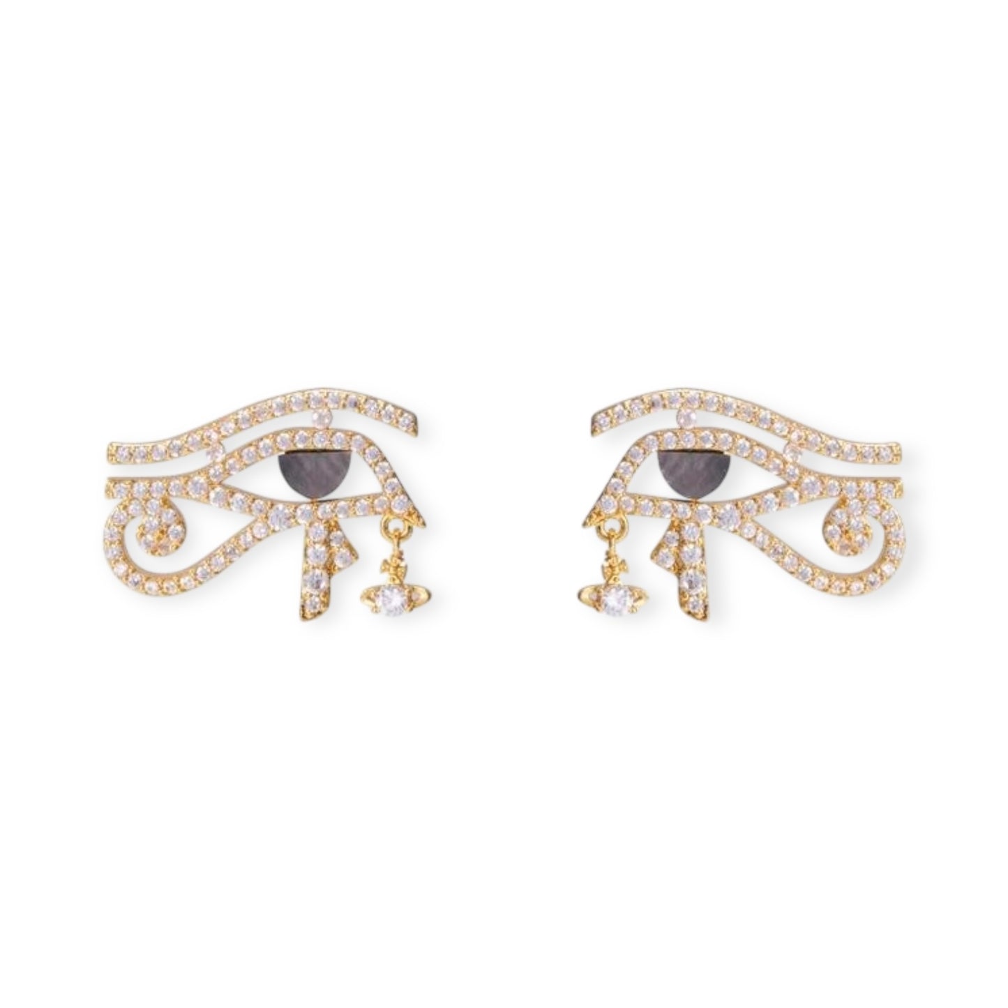 Eye of Horus Design Mini Orb Earrings Gold & Silver (2 Colors)