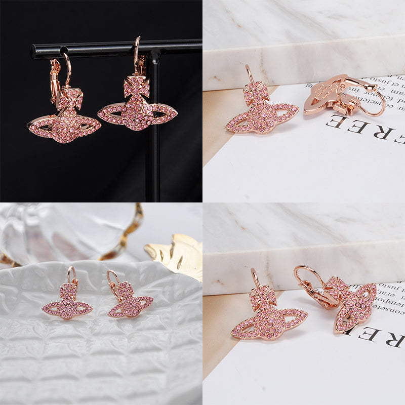 Gem Studded Encrusted Orb Pendant Earrings (5 Colors)