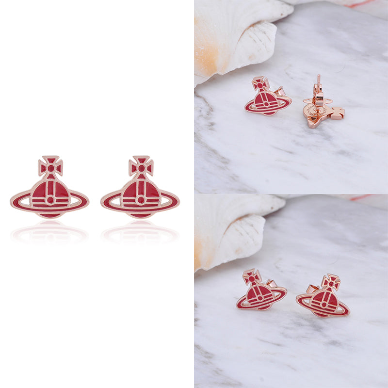 Multicolor Outline Orb Design 2D Earrings (12 Colors)