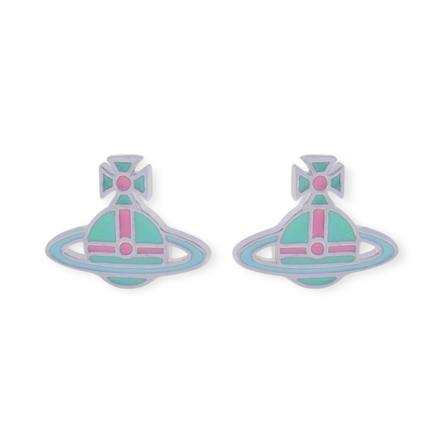 Multicolor Outline Orb Design 2D Earrings (12 Colors)