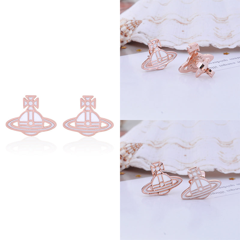 Multicolor Outline Orb Design 2D Earrings (12 Colors)