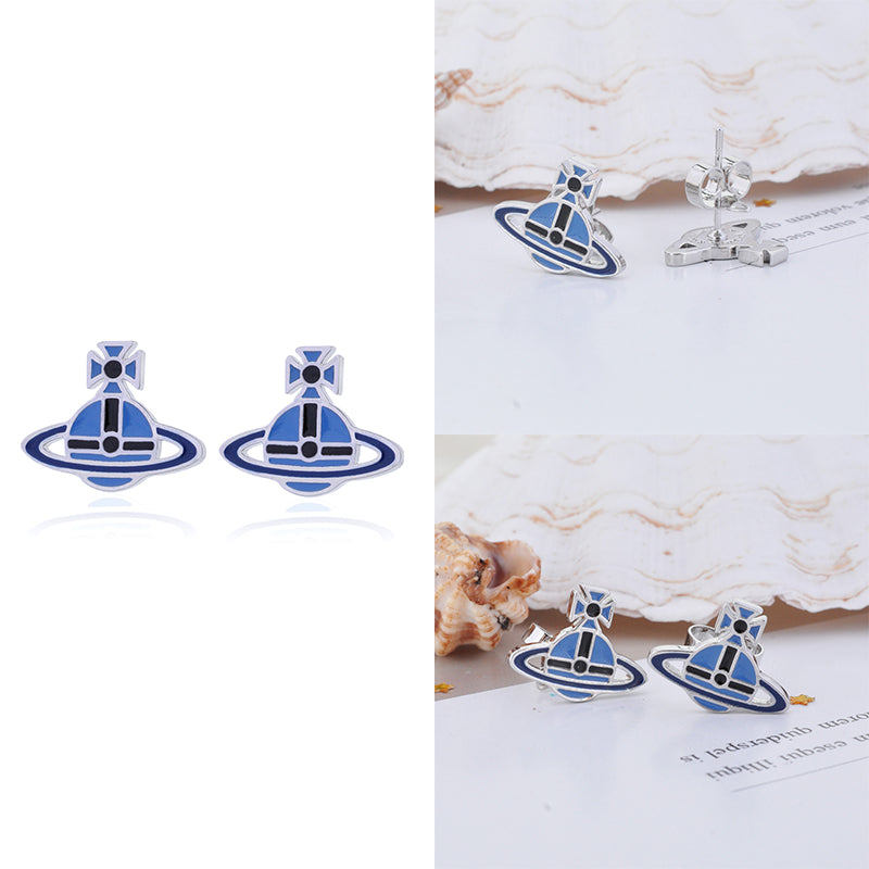 Multicolor Outline Orb Design 2D Earrings (12 Colors)