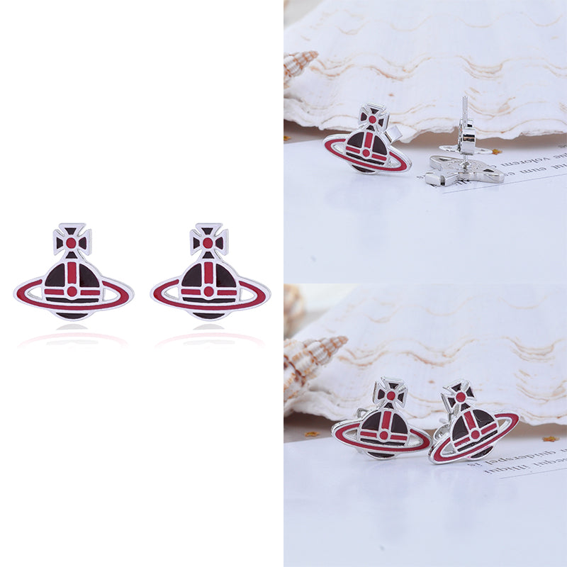 Multicolor Outline Orb Design 2D Earrings (12 Colors)