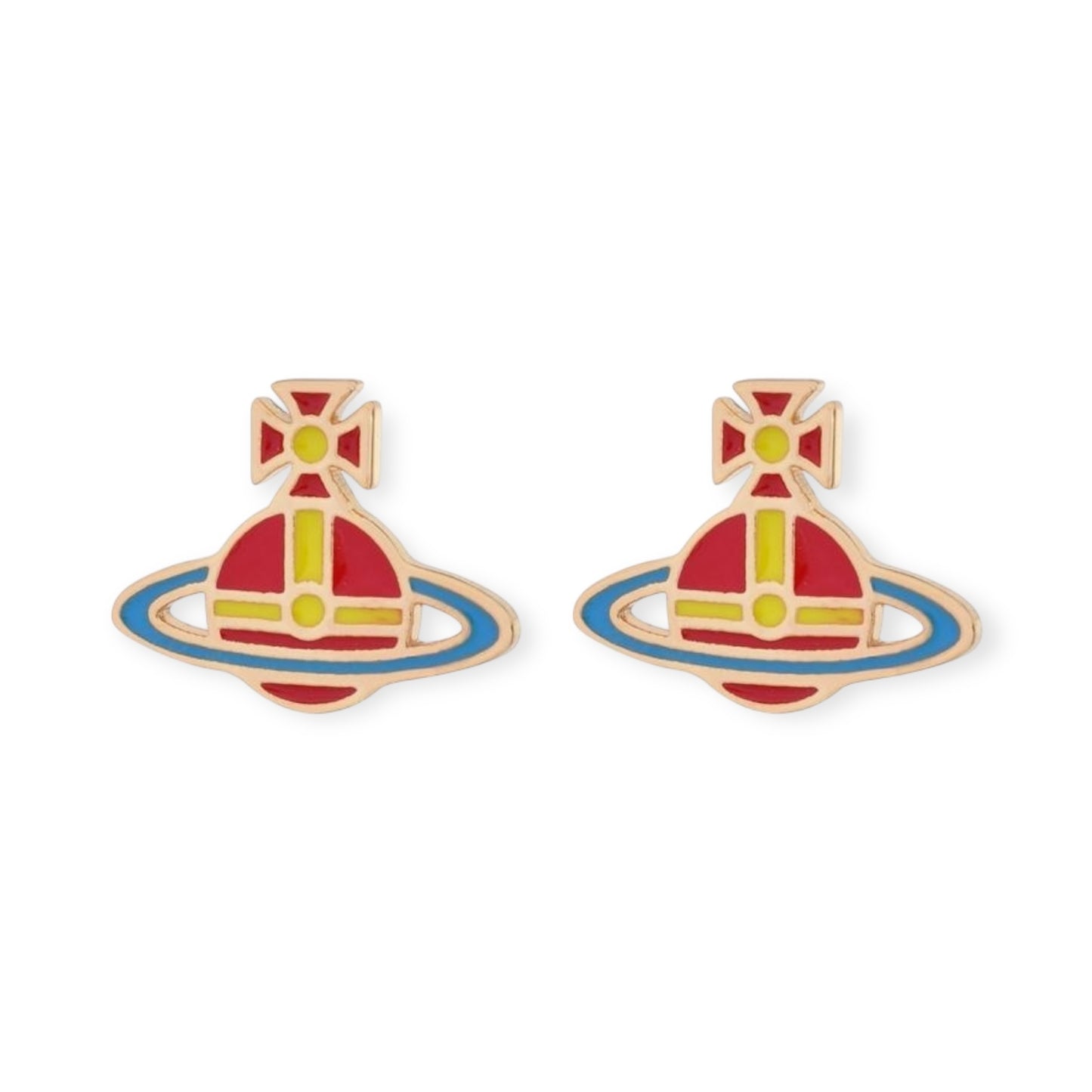 Multicolor Outline Orb Design 2D Earrings (12 Colors)