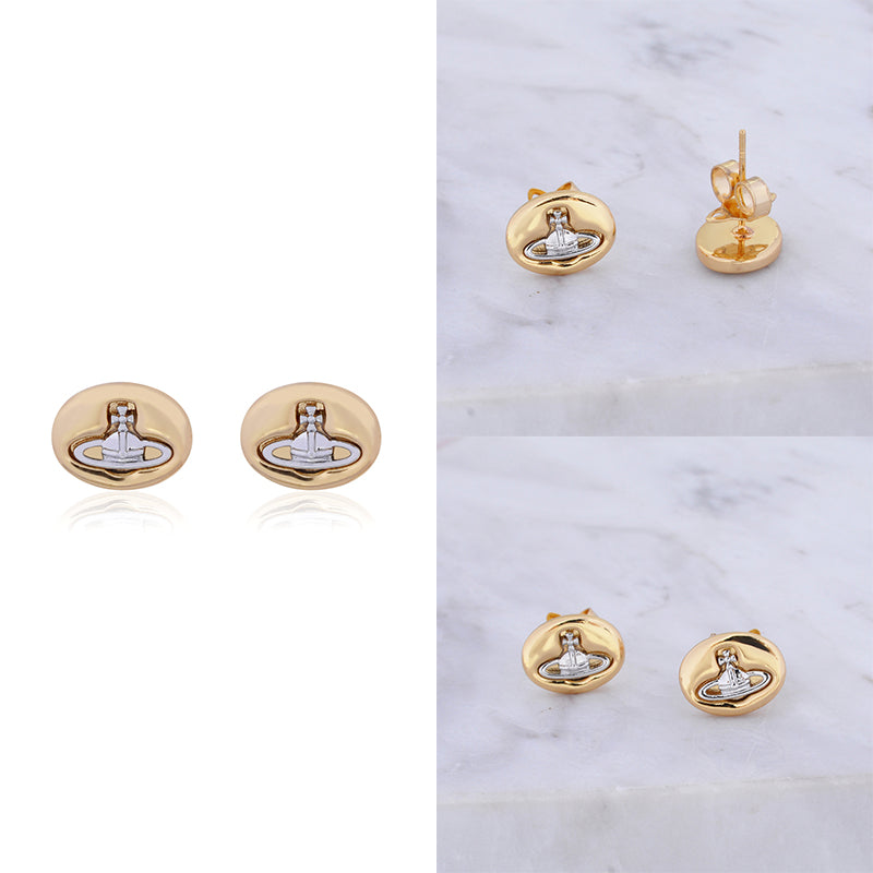 Pebble Stone Design Engraved Orb Earrings (5 Colors)