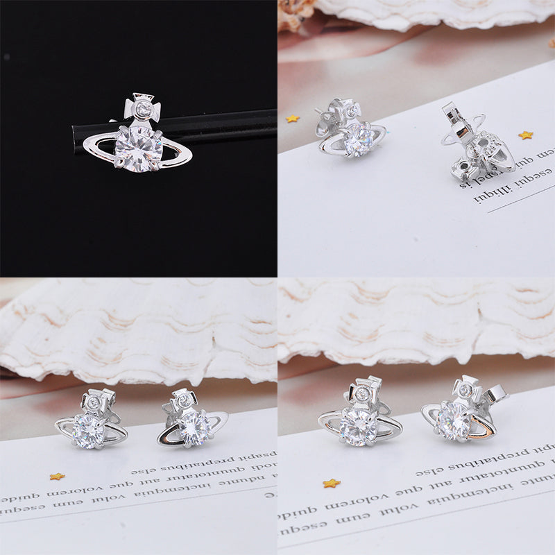 Mini Gem Stud Orb Pendant Earrings (5 Colors)