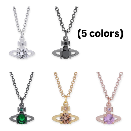 Mini Gem Stud Orb Pendant Necklace (5 Colors)